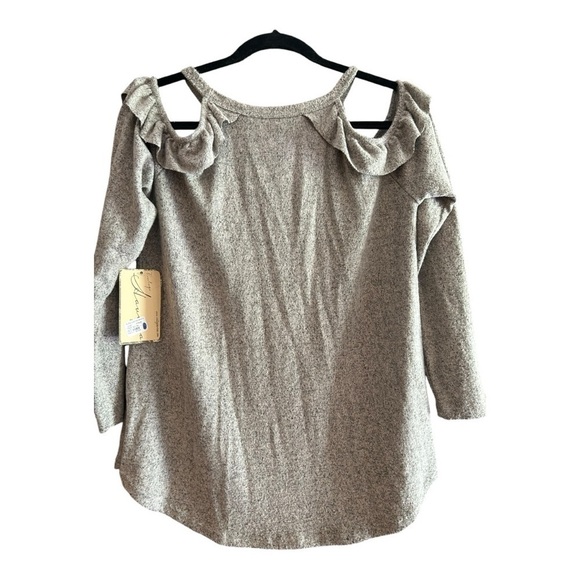 Vintage Havana Ruffle Cold Shoulder Small Taupe - Picture 1 of 15